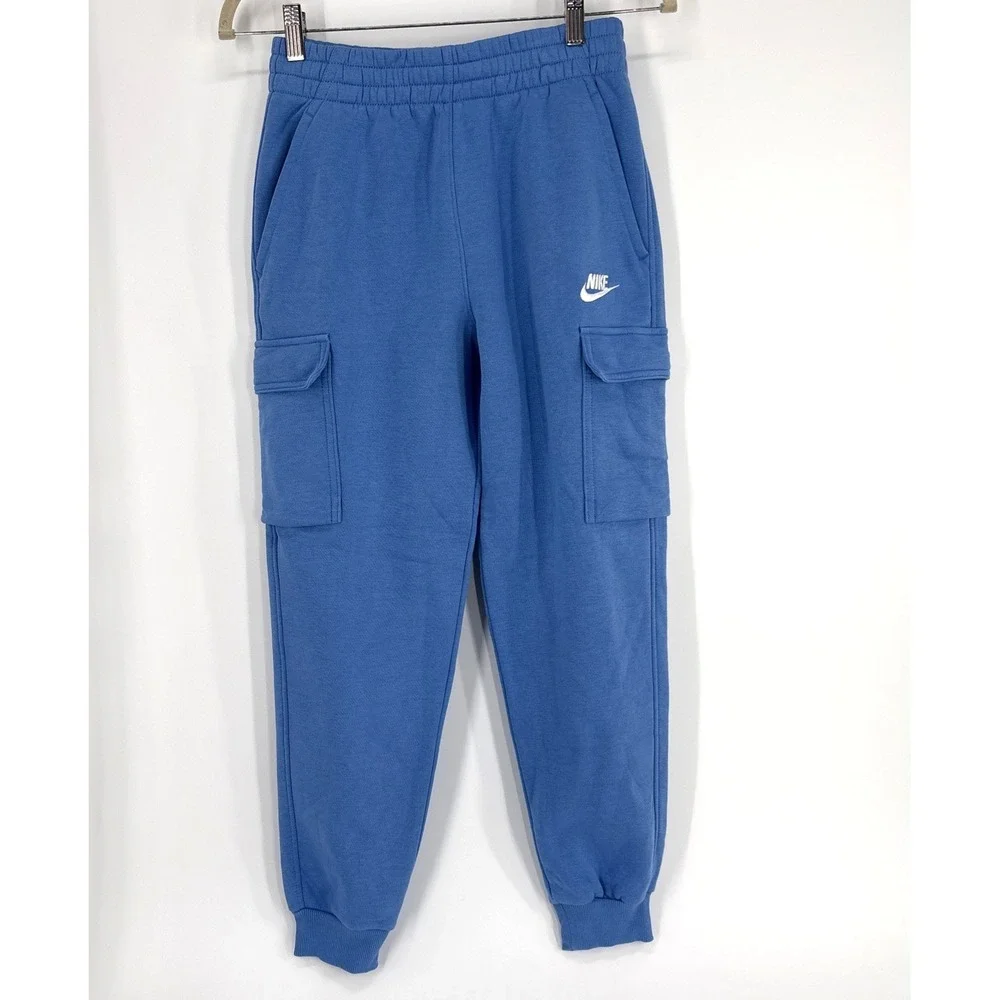 Nike Fleece Cargo Joggers Sweatpants Beyond Blue Big Kids Youth Large